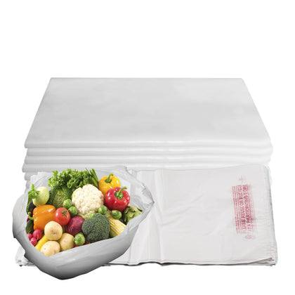 Plastic White T-Shirt Bags (Small 1/6, Medium 1/8, Large 1/10)