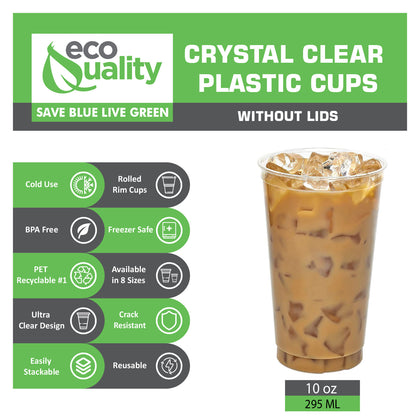10oz Disposable Pet Clear Plastic Smoothie Cups
