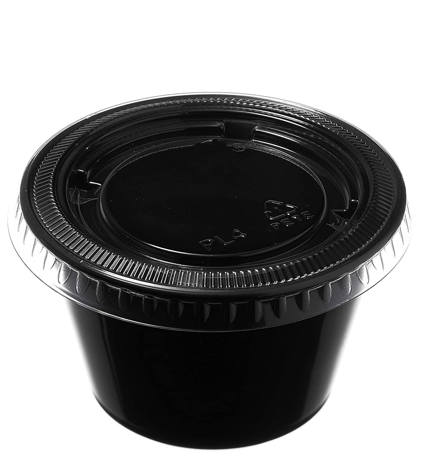 1oz Leak Proof Black Plastic Condiment Disposable Containers with