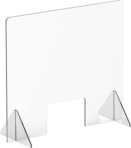 Countertop Desk Sneeze Guards Personal Protection Guard Shield with Window - Protective Plastic Acrylic Plexiglass Screen Divider Barrier Shield, Cashier, Checkout, Reception and Desk