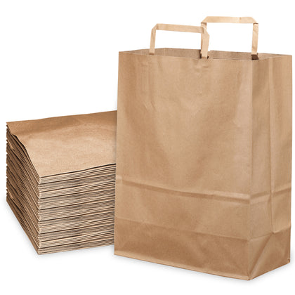 18x7x19 Jumbo Kraft Paper Gift Bags with Paper Handles Brown Shopping Bags, Retail, Reusable, Party, Grocery Bags, Eco Friendly, Recyclable