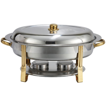 the oval malibu chafing dish is the perfect addition to any get together It can hold up to six quarts of food and is made of stainless steel durable and easy to clean chafing dish deluxe set for catering large gatherings dining easy refills transportation dent rust resistant safe for food keeps food warm for longer