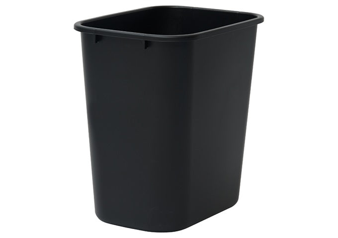 28 Quart Black Plastic Rectangular Trash Can - Trash Can for Offices, –  EcoQuality Store