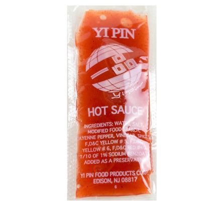 hot sauce take out to go package individually wrapped 8 grams portion packs fast food delivery solutions no msg gluten free  hotsauce condiments cafeterias concession stands chinese asian food yi pin hot sauce  cayenne pepper restaurant supplies