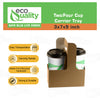 Disposable Kraft 2 or 4 Cup Drink Carrier with Handles, Paperboard Cup Holder