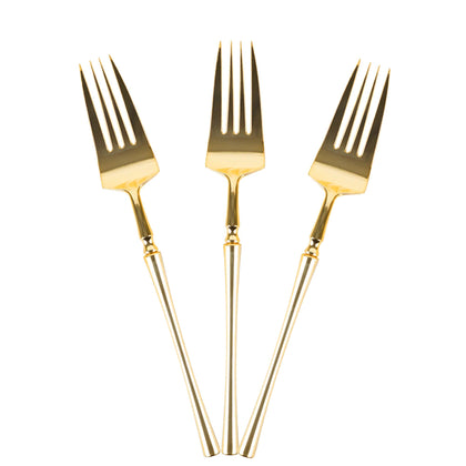 Plastic Dinner Forks Gold Infinity Flatware Collection