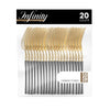 Plastic Dinner Forks Black and Gold Infinity Flatware Collection