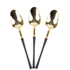 Plastic Soup Spoons Black and Gold Infinity Flatware Collection