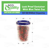 32oz Twist Top Storage Deli Containers BPA-Free, Reusable Airtight Plastic Food Storage Leak Proof Canisters