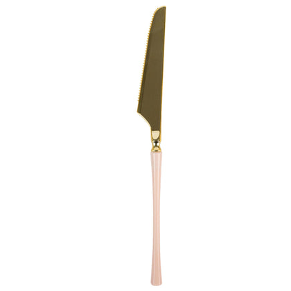 Plastic Knives Pink and Gold Infinity Flatware Collection