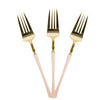 Plastic Dinner Forks Pink and Gold Infinity Flatware Collection
