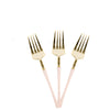 Plastic Salad Forks Pink and Gold Infinity Flatware Collection