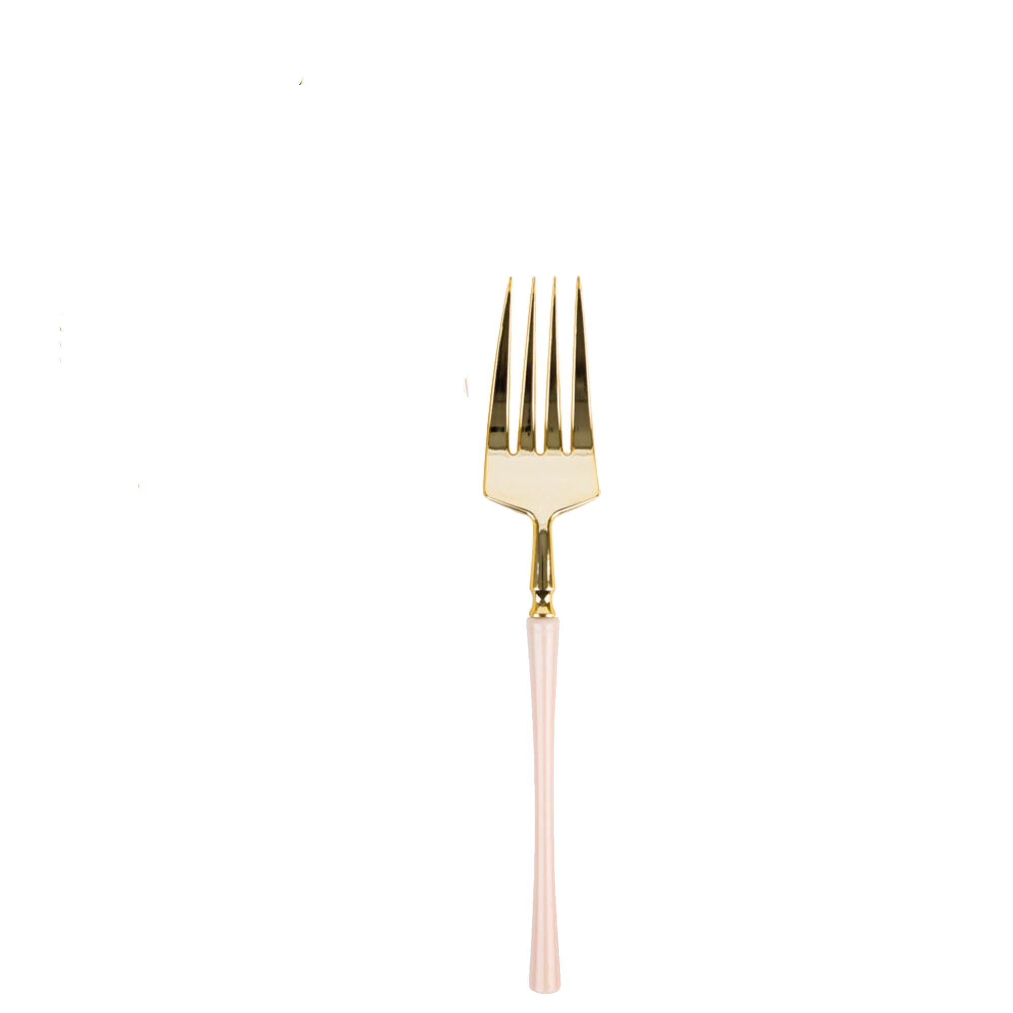 Plastic Salad Forks Pink and Gold Infinity Flatware Collection