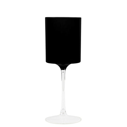 9oz Two Tone Wine Glasses Black/Clear