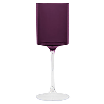 9oz Two Tone Wine Glasses Purple/Clear