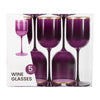 12oz Purple Gold Rim Plastic Wine Goblets