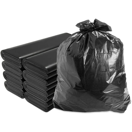 64-65 Gal 1.5 MIL 26x24x60 Black Strong Receptacle Can Liner Heavy Duty Large Garbage Trash Bags