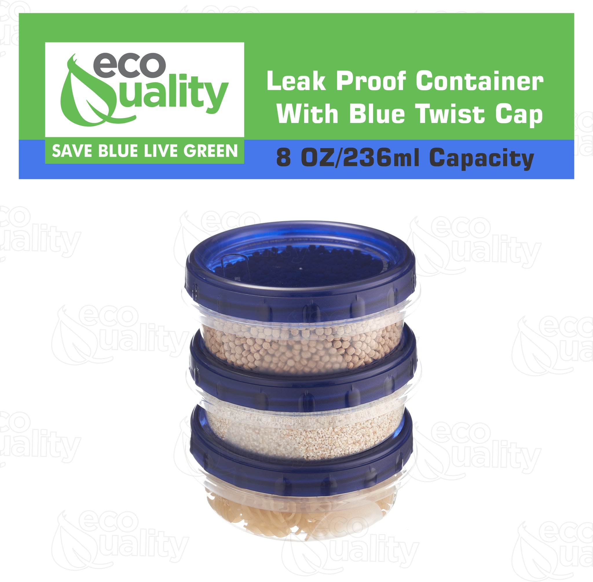 8oz Twist Top Plastic Storage Deli Containers BPA-Free, Reusable Airtight