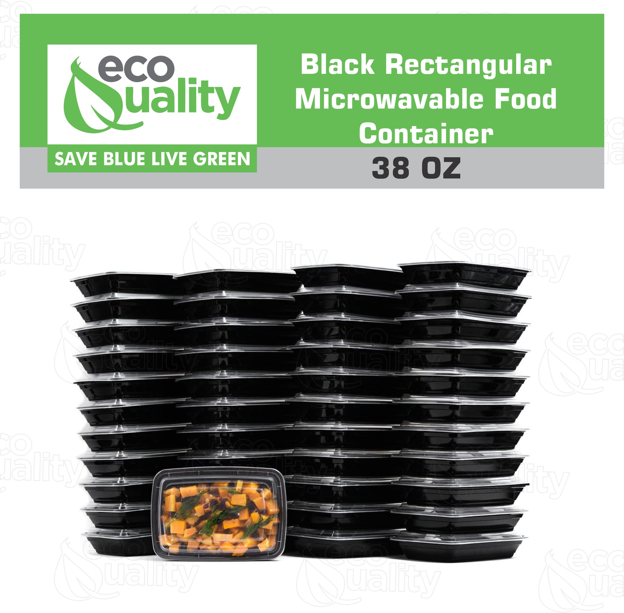 to-go boxes takeout delivery take out food storage containers Reusable Box Plastic Microwave Freezer black safe meal prep Lunch food storage solutions packaging Ecofriendly Disposable with lid black 38 oz 38 ounces economical bulk wholesale ecoquality restaurant fast food supplies nyc