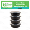 16oz Black Disposable Plastic Round Microwavable Food Container With Lids