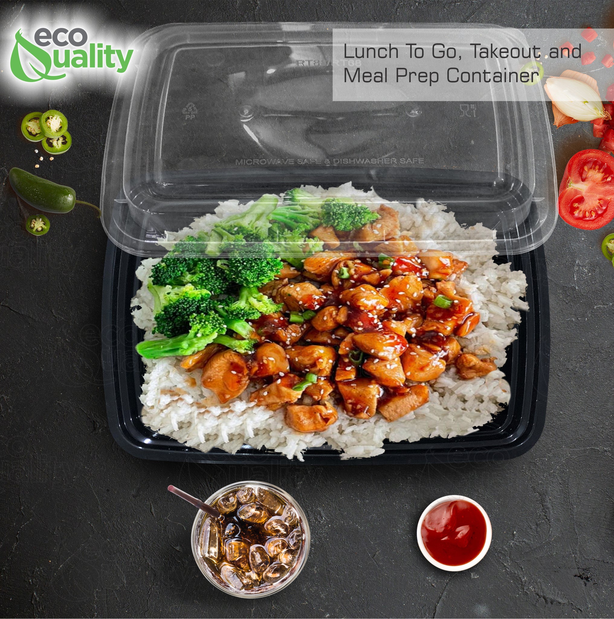 to-go boxes takeout delivery take out food storage containers Reusable Box Plastic Microwave Freezer White safe meal prep Lunch food storage solutions packaging Ecofriendly Disposable with lid black 32 oz 32 ounces economical bulk wholesale ecoquality restaurant fast food supplies nyc