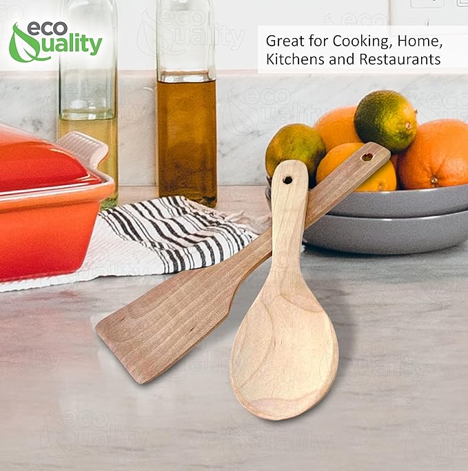 Wooden Kitchen Utensil Set, Wooden Spoon & Spatula, Non Stick Cookware, Kitchen Cooking Tools, Kitchenware, Restaurant and Home with Hang Holes