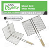 BBQ Grill Basket for Outdoor Grilling, Stainless Steel Fish Grilling Basket with Handle, BBQ Griller Accessory for Meat, Shrimp, Vegetables, Grilling Gifts, Outdoor, Camping