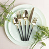 Plastic Knives Black and Gold Infinity Flatware Collection