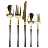 Plastic Dinner Forks Black and Gold Infinity Flatware Collection