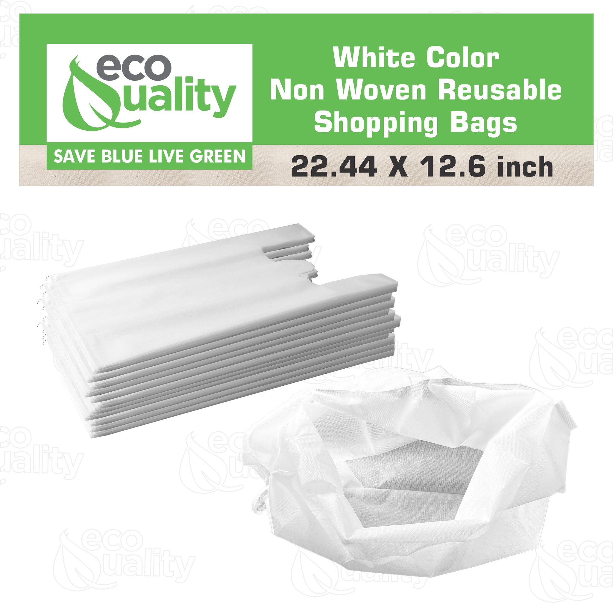 Non Woven Reusable White T-Shirt Shopping Bags Large