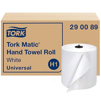 Tork 290080 Advanced Universal Matic White Hand Roll Towel 1 Ply Hardwound Towel 7.7 x 700' FT 6/case