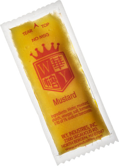 W.Y Industries Mustard Packets Chinese Take Out Delivery 10 Grams Per Packet No MSG Gluten Free
