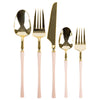 Plastic Soup Spoons Pink and Gold Infinity Flatware Collection