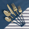 Plastic Tea Spoons Navy Blue and Gold Infinity Flatware Collection