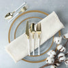 Plastic Tea Spoons White and Gold Infinity Flatware Collection