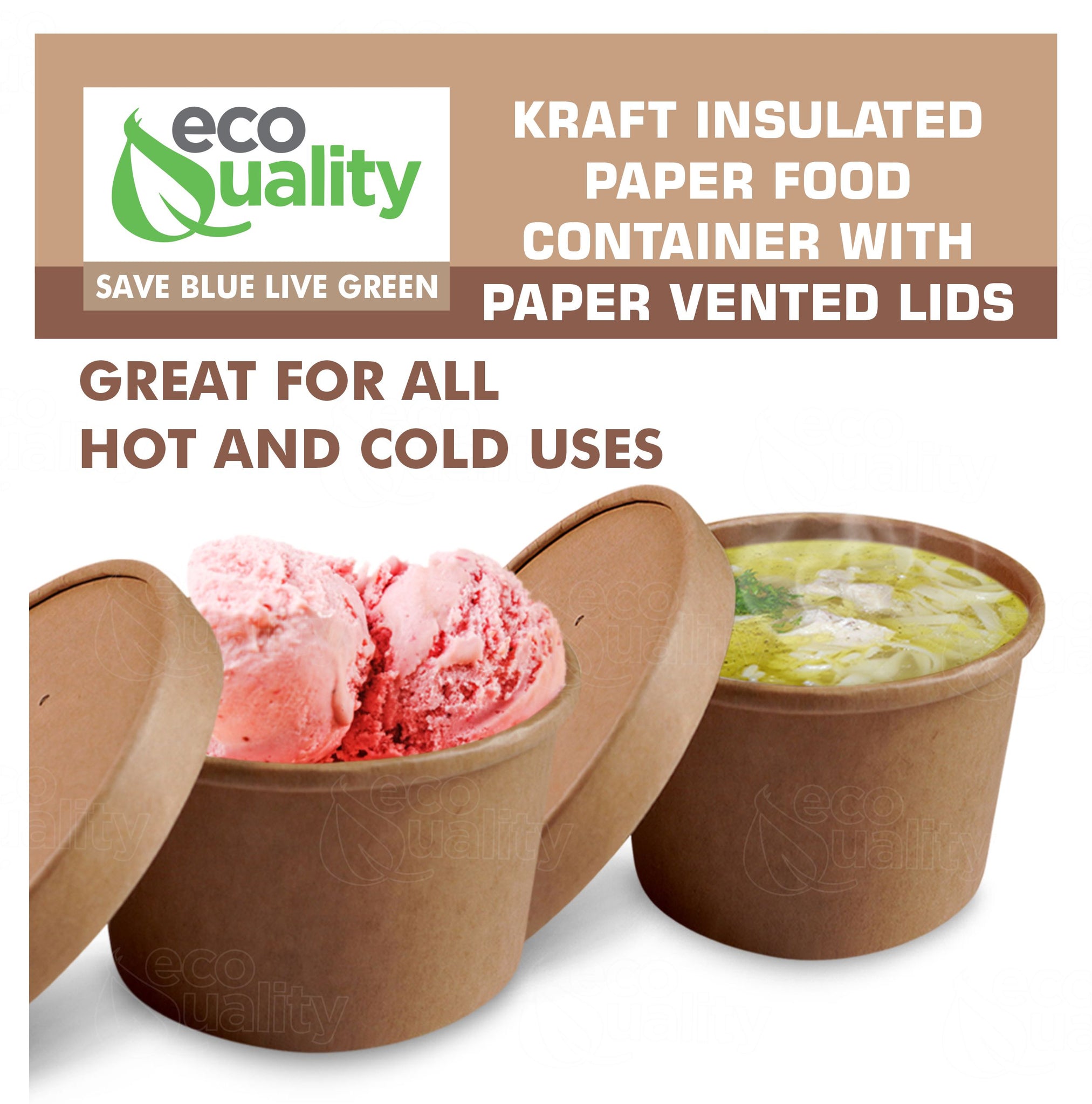 12oz Disposable Kraft Paper Food Soup Cup with Paper Vented Lid