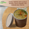 26oz Disposable Kraft Paper Food Soup Cup with Paper Vented Lid