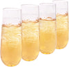 EcoQuality Fancy Stemless Clear Disposable Plastic Champagne Flute Glass 9oz