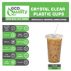 10oz Disposable Pet Clear Plastic Smoothie Cups with Clear Flat Lids and White Straws