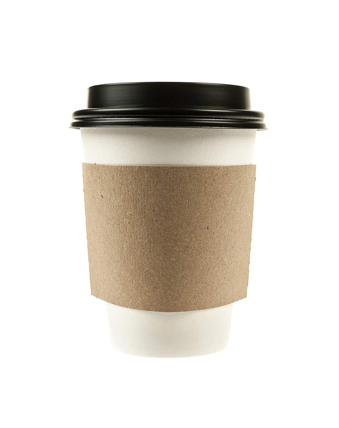 12oz coffee cups  office cafe home hospital concession stands convenience stores  100% Recyclable  Set  Coffee Tea Latte Matcha To Go Take Out  Paper cup with black dome lid and kraft sleeve combo  Disposable White Hot Drink Coffee Cup  10 ounces  Paper Cups  Hot Cups  Online Store 12 ounces