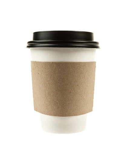 10oz coffee cups  office cafe home hospital concession stands convenience stores  100% Recyclable  Set  Coffee Tea Latte Matcha To Go Take Out  Paper cup with black dome lid and kraft sleeve combo  Disposable White Hot Drink Coffee Cup  10 ounces  Paper Cups  Hot Cups  Online Store