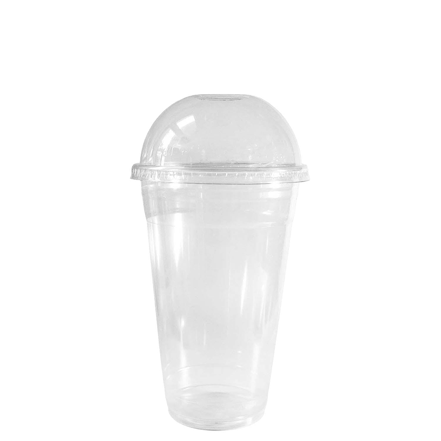 16oz Disposable Pet Clear Plastic Smoothie Cups with Clear Dome Lids