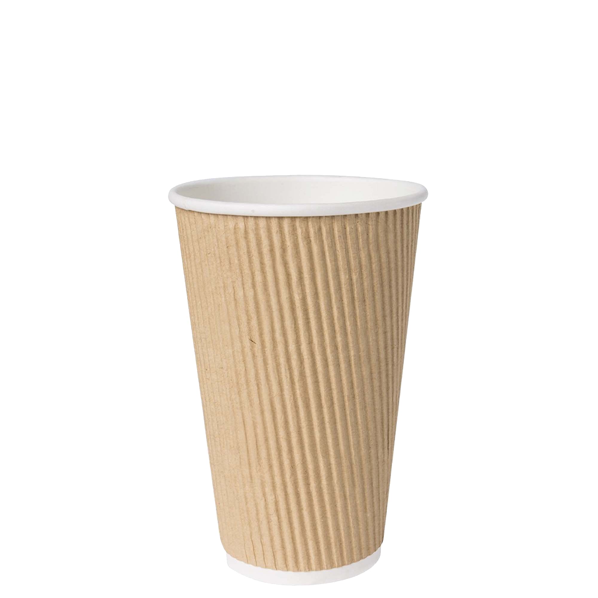 16oz Disposable Insulated Double Wall Ripple Paper Hot Cold Coffee Cup