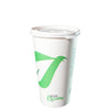 16oz Disposable Compostable Biodegradable White Paper Coffee Cups with Flat Lids