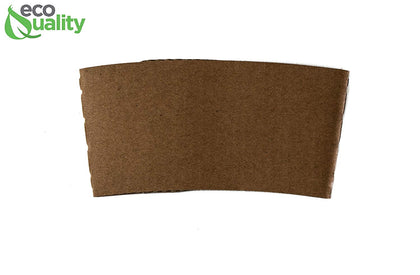 Disposable Kraft Hot Cup Sleeves Paper Cup Jackets - Corrugated Coffee Cup Sleeves - Recyclable, Compostable - Fits most 10oz, 12oz, 16oz, 20oz
