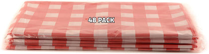 Disposable Red and White Plastic Checkered Tablecloth
