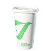 20oz Disposable Compostable Biodegradable White Paper Coffee Cups with Flat Lids