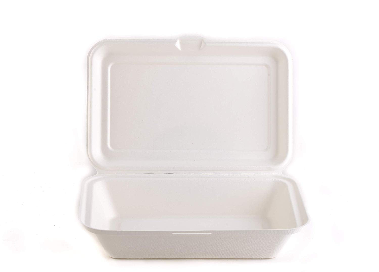 Compostable Biodegradable Take Out Food Containers with Clamshell Hinged Lid Microwaveable, Disposable Takeout Box to Carry Meals Togo [6x6, 9x9, 9x6]