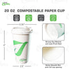 Disposable Compostable Biodegradable White Paper Coffee Cups with White Dome Lids