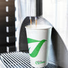 20oz Disposable Compostable Biodegradable White Paper Coffee Cups with White Dome Lids